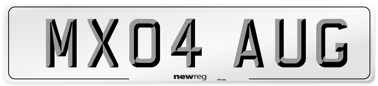 MX04 AUG Number Plate from New Reg